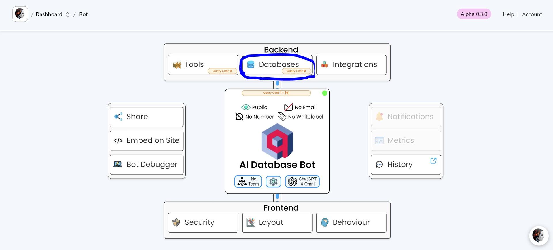 Navigate to Database Tab